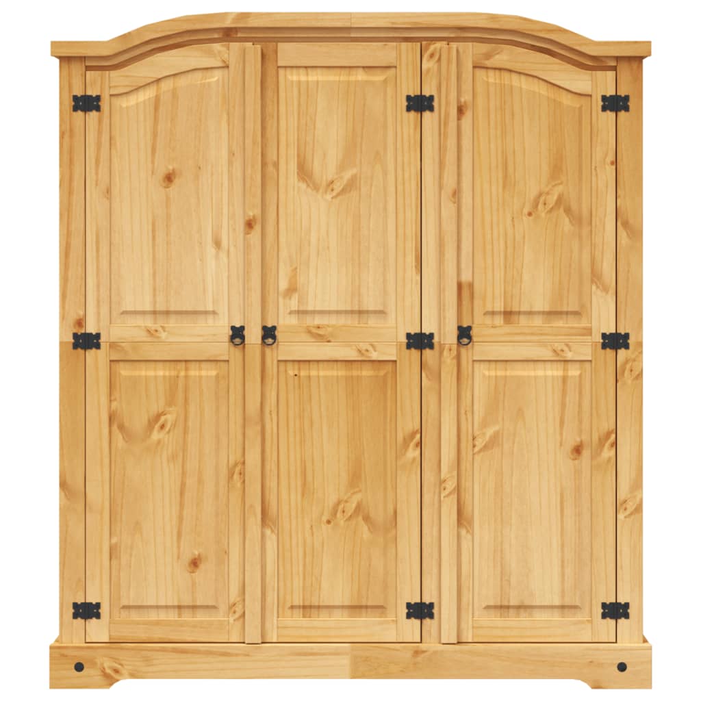 vidaXL Wardrobe Mexican Pine Corona Range 3 Doors Clothes Wardrobe