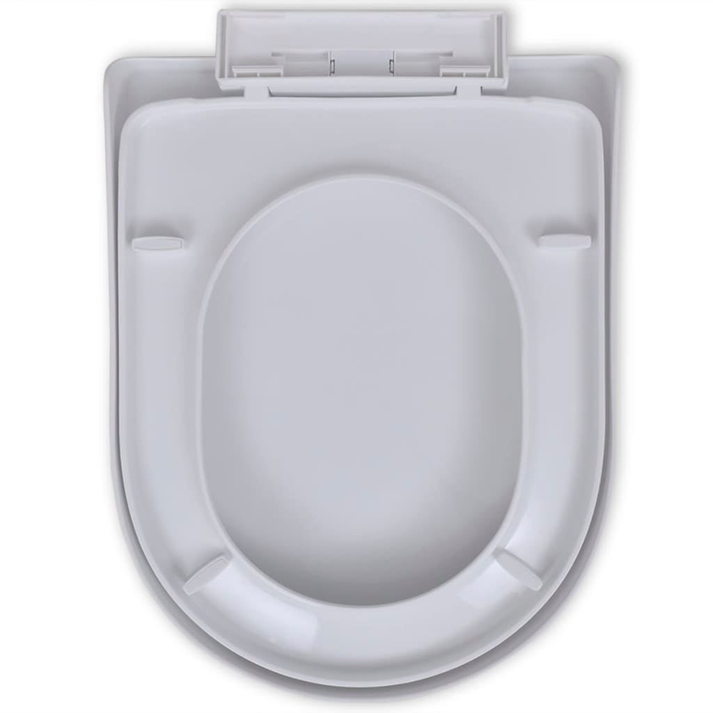 vidaXL White Soft-close Toilet Seat Square Bathroom Bidet Seat Quick