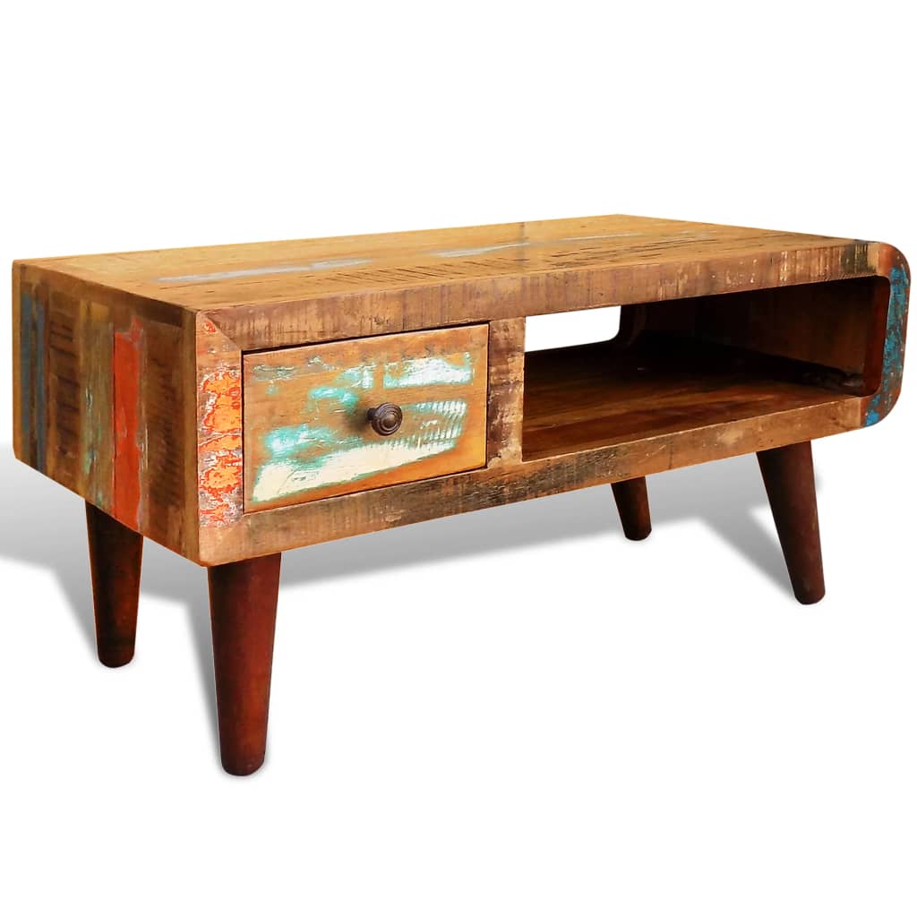 Reclaimed Solid Wood Recycled Coffee Table Vintage Side Furniture