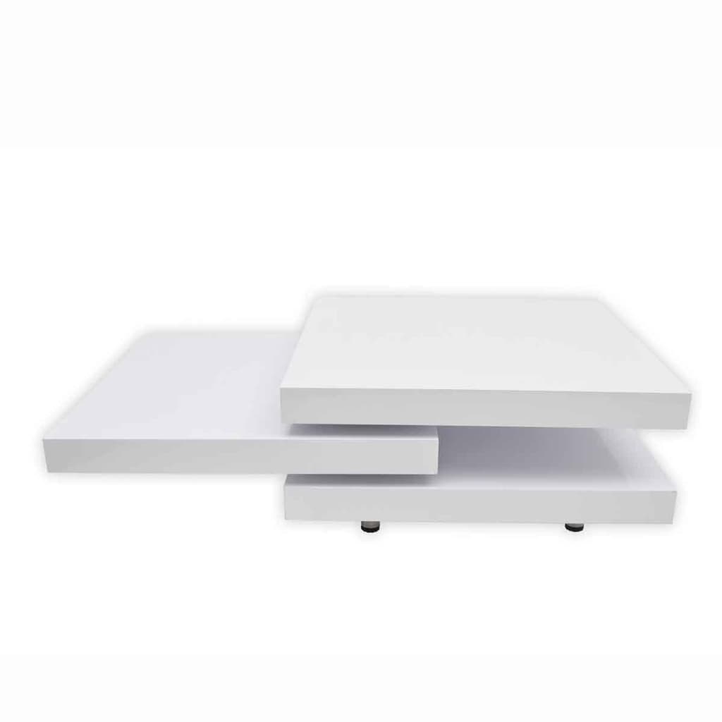 Modern White Coffee Table Side Storage Shelf Office Kitchen