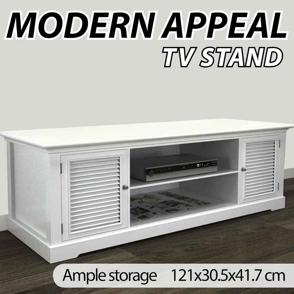 Vidaxl Wooden Tv Stand White Home Entertainment Centre Cabinet