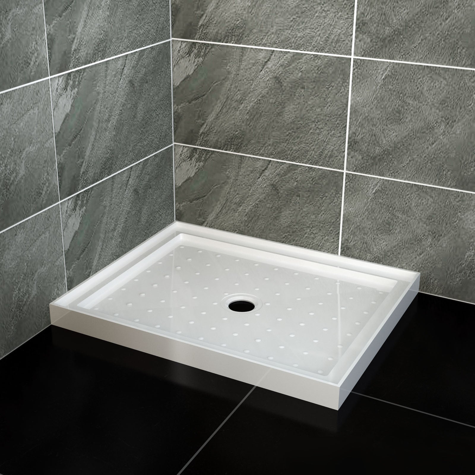 ELEGANT Square Extra Strong Acrylic Fiberglass Shower Base Tile Over ...