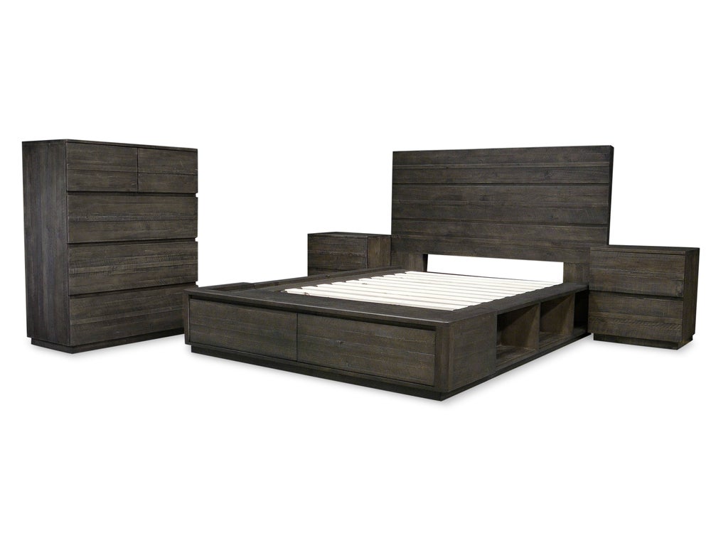 Xavier Recycled Timber King Bed Tallboy Bedroom Package