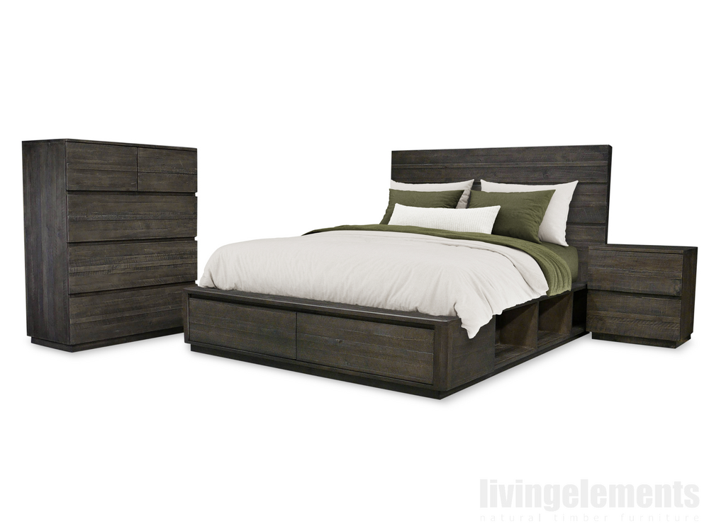 Xavier Recycled Timber Queen Bed Tallboy Bedroom Package