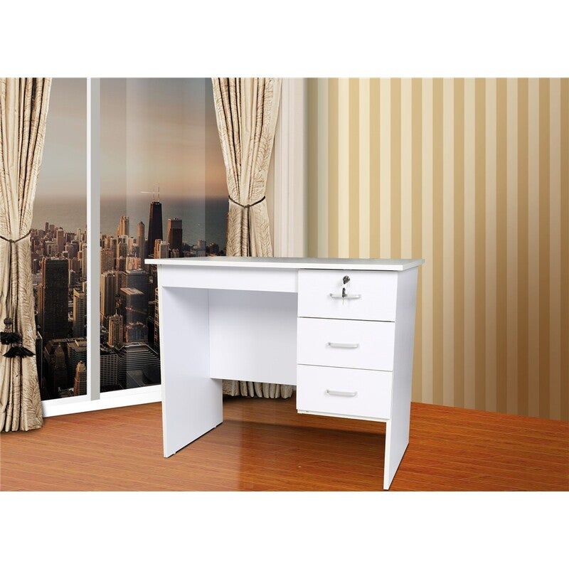 Redfern Study Desk With 3 Drawers 1 5m White 1401309
