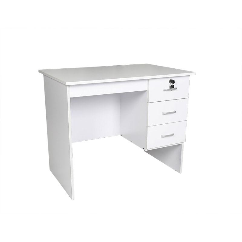 Redfern Study Desk With 3 Drawers Black White 1 5m 1 2m 0 9