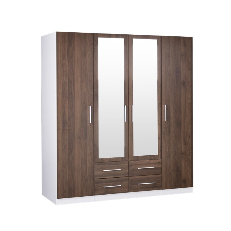 Zetland Big Size 4 Doors Wardrobe With Drawers Buy Now Pay Later