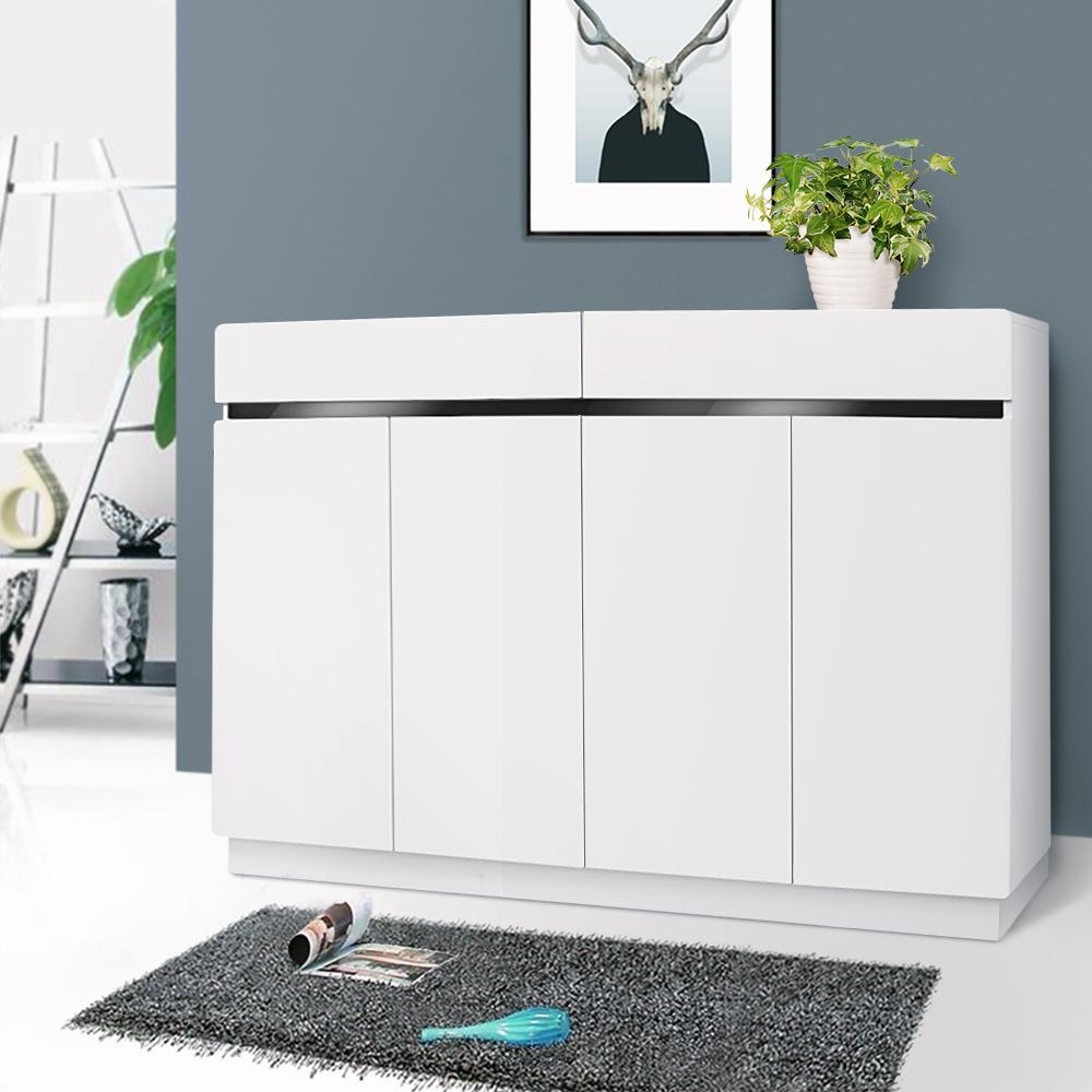 New White Large High Gloss Shoe Cabinet Rack Storage Organiser 4