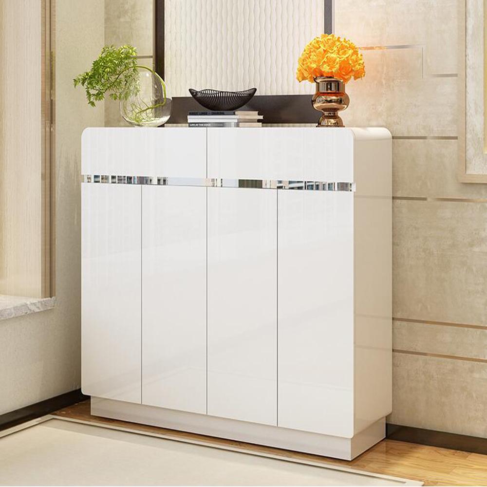 Oliandola High Gloss 4 Door 2 Drawer Shoe Cabinet Buy Shoe Racks