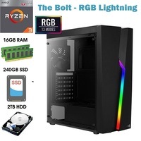 ATG Bolt RGB AMD Ryzen 3 16GB RAM 240GB SSD + 2TB HDD Windows 10 Gaming Computer System Office Deskt