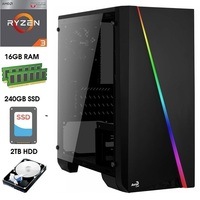 ATG Cylon Mini RGB AMD Ryzen 3 16GB RAM 240GB SSD + 2TB HDD Windows 10 Gaming Computer System Office