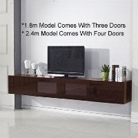 Glacia Floating Tv Cabinet In High Gloss Brown 1 8m Buy Wall Tv