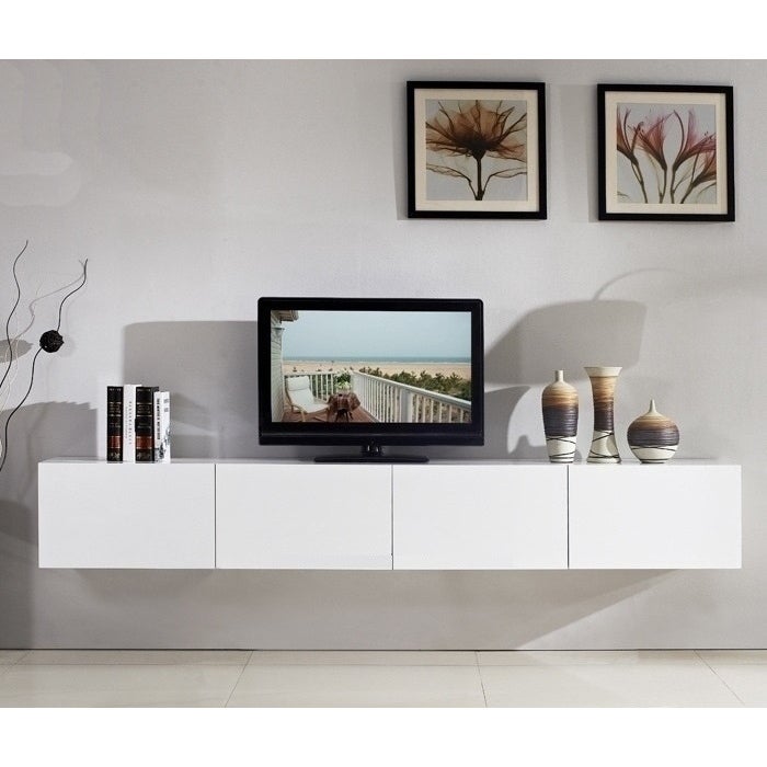 Majeston Floating Tv Cabinet In Gloss White 2 4m Buy Wall Tv