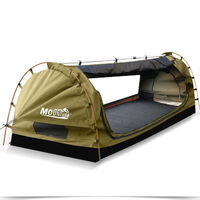 MOUNTVIEW Double King Single Camping Swags Canvas Free Standing Dome Tents Khaki