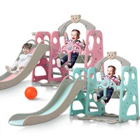 BoPeep Kids Slide Swing Basketball Ring Activity Center Toddlers Playground Toy