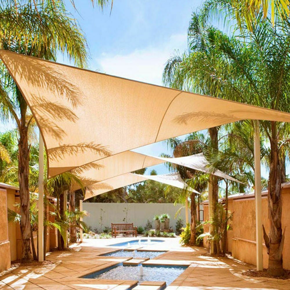 180/280 GSM Heavy Duty Shade Sail Sun Canopy Outdoor Triangle Square ...