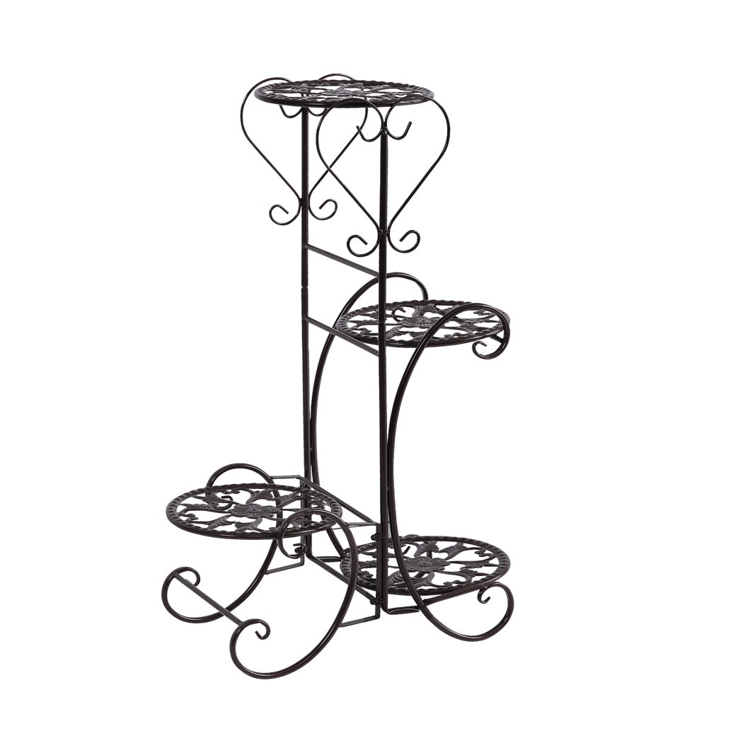 2x Levede Flower Shape Metal Plant Stand with 4 Plant Pot Space in ...