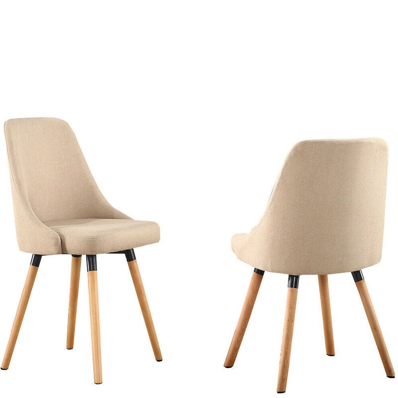 Levede 2x Upholstered Fabric Dining Chair Kitchen Wooden Modern