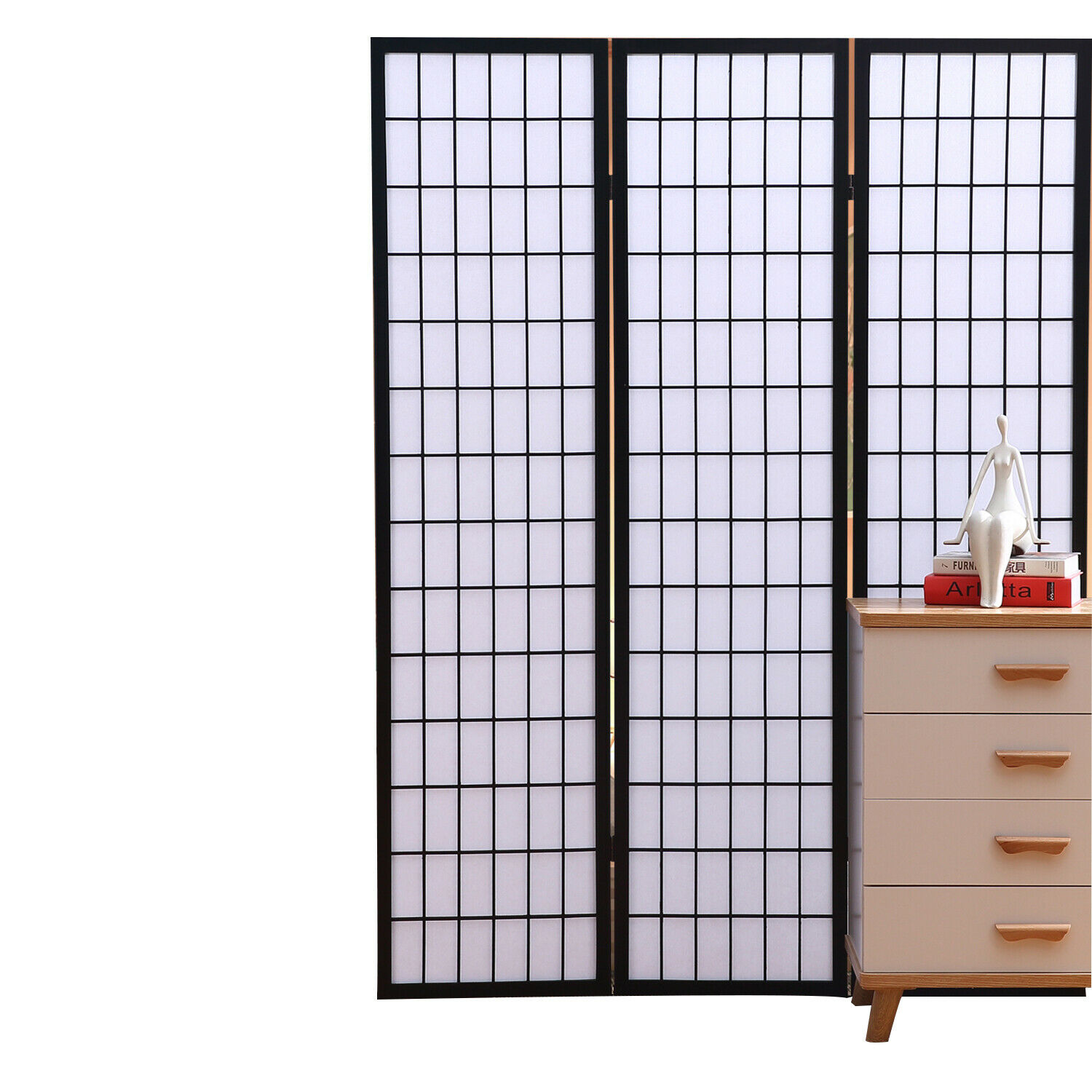 Levede 3 4 6 8 Panel Room Divider Screen Door Stand Privacy Fringe