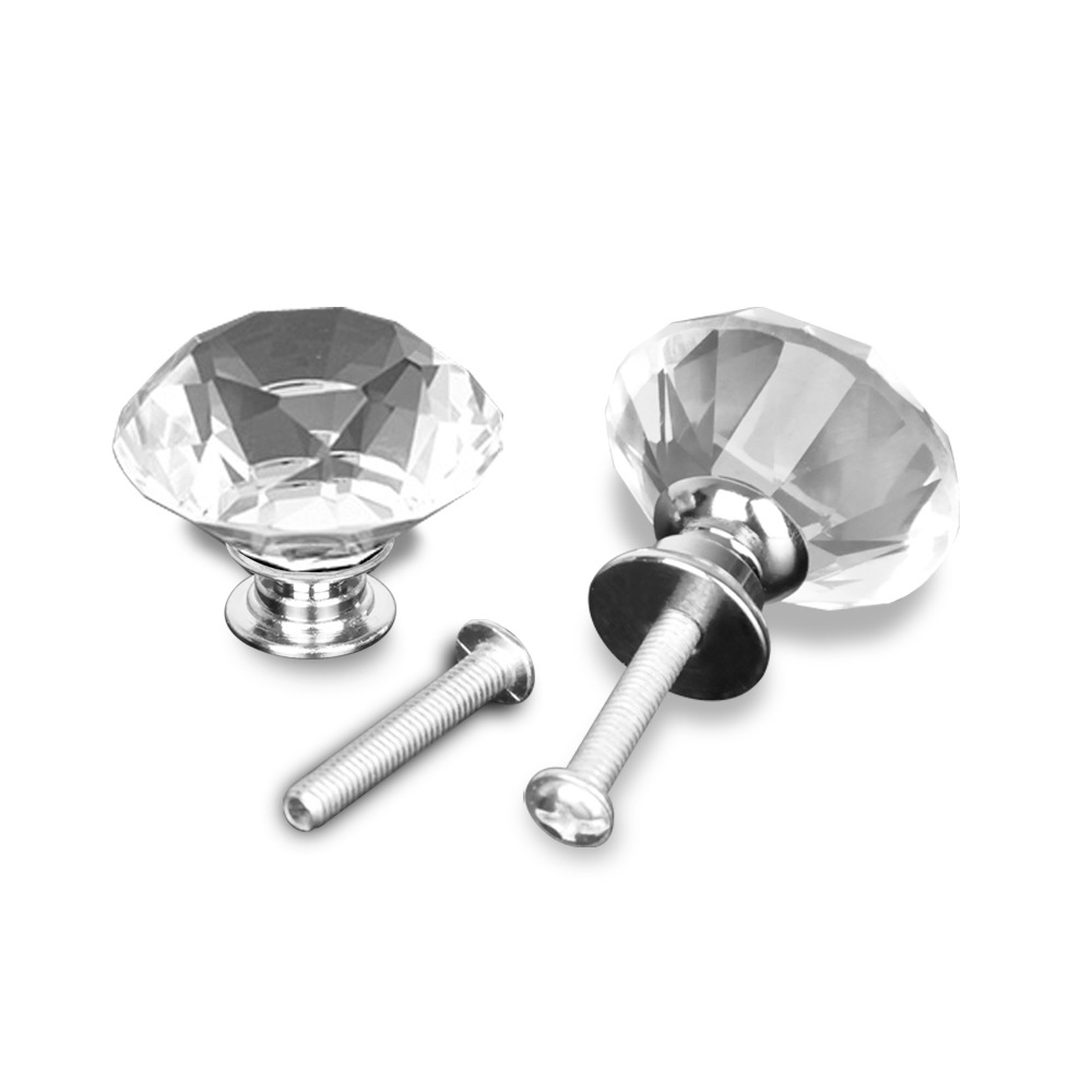 30mm 40mm Clear Crystal Glass Door Pull Knobs Knob Drawer Handle