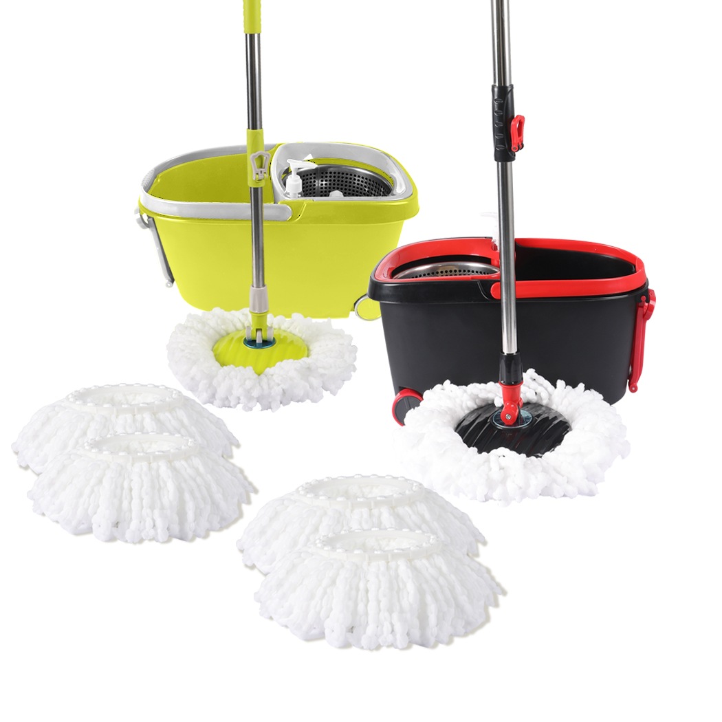 360° Spin Mop Bucket Set Spinning Stainless Steel Rotating Wet Dry