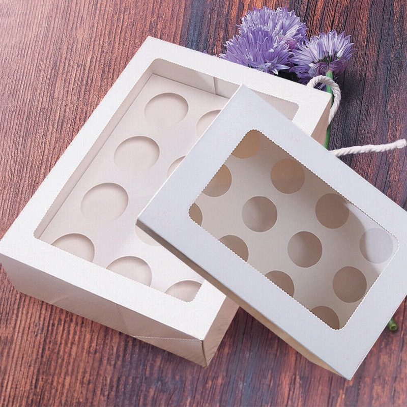50x Cupcake Boxes Window Face Cup Cake Box Bulk Boards 12 ... 50x Cupcake Boxes Window Face Cup Cake Box Bulk Boards 12 ...