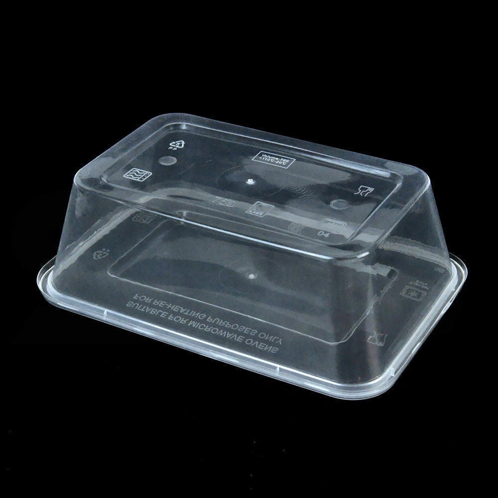 Food Containers Take away Plastic Base + Lids Bulk 500ml 650ml 750ml