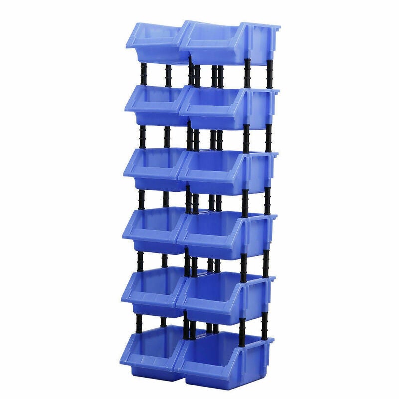 6/12pcs DIY Storage Bin Stackable Tool Box Garage Warehouse Tools Organiser Buy Garage Bin