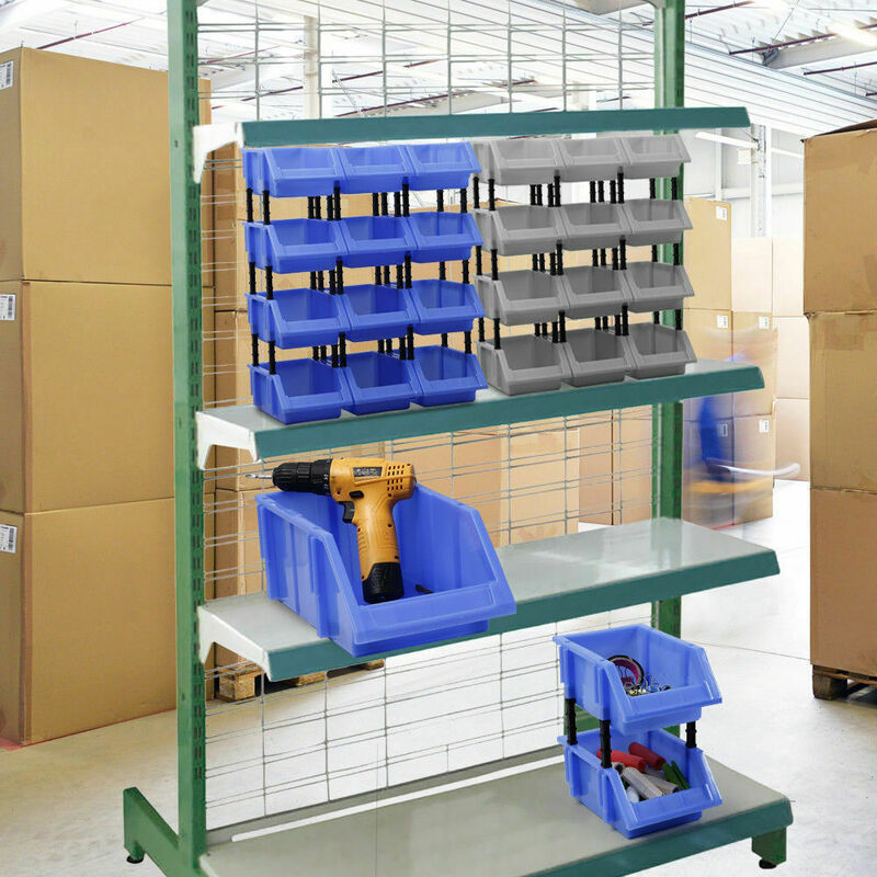 6/12pcs DIY Storage Bin Stackable Tool Box Garage Warehouse Tools