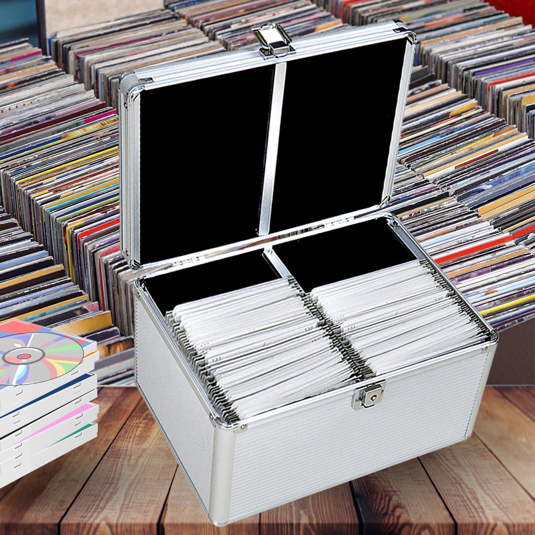 240 Discs Aluminium CD DVD Cases Bluray Lock Storage Box Organizer Free Inserts | Buy Storage