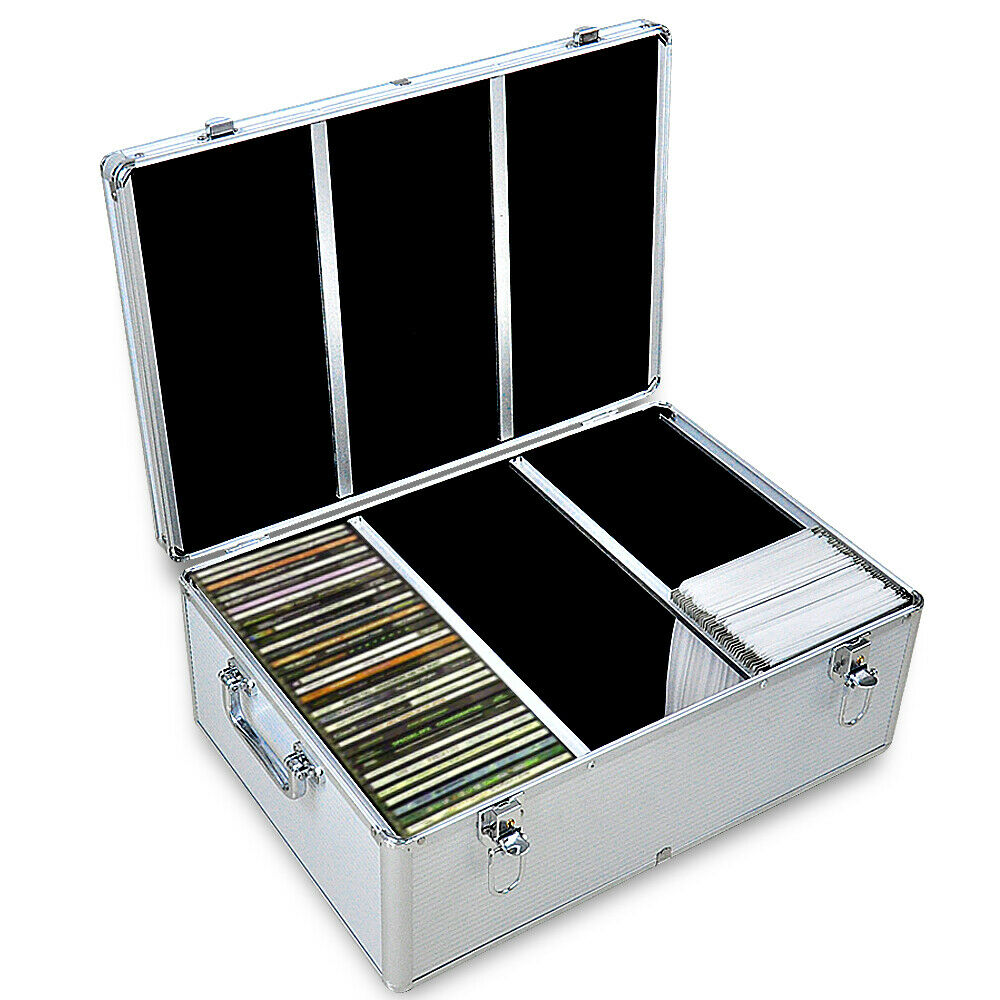 500 Discs Aluminium CD DVD Cases Bluray Lock Storage Box Organizer Free