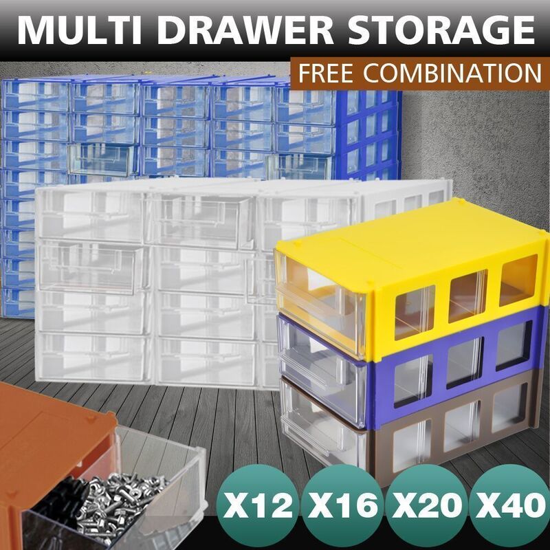 12 16 20 40 Multi Drawer Storage Cabinet Unit Nail Screw Craft