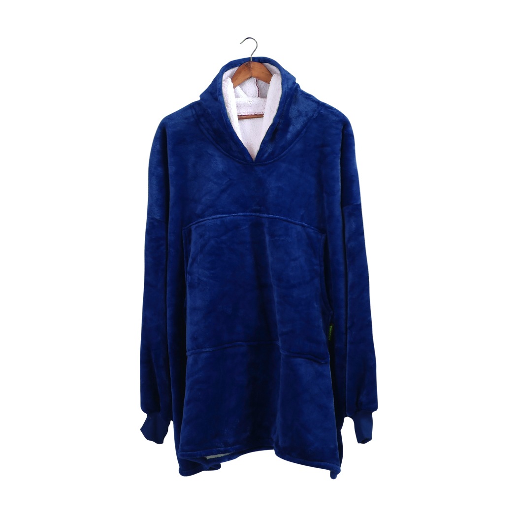 2x Blanket Hoodie Blanket Ultra Plush Comfy Sweatshirt Huggle Fleece