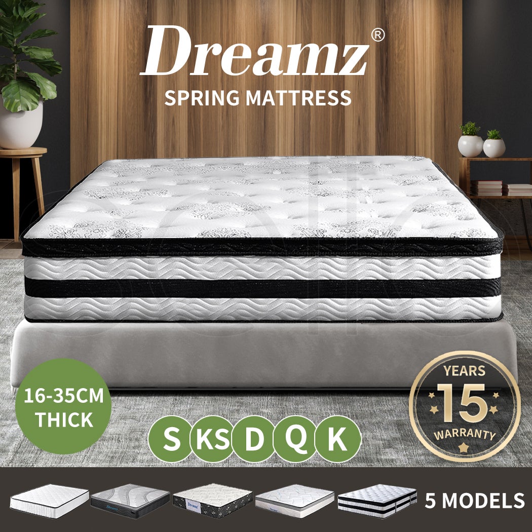 DreamZ Mattress Queen Double King Single Bed Euro Top Pocket Spring