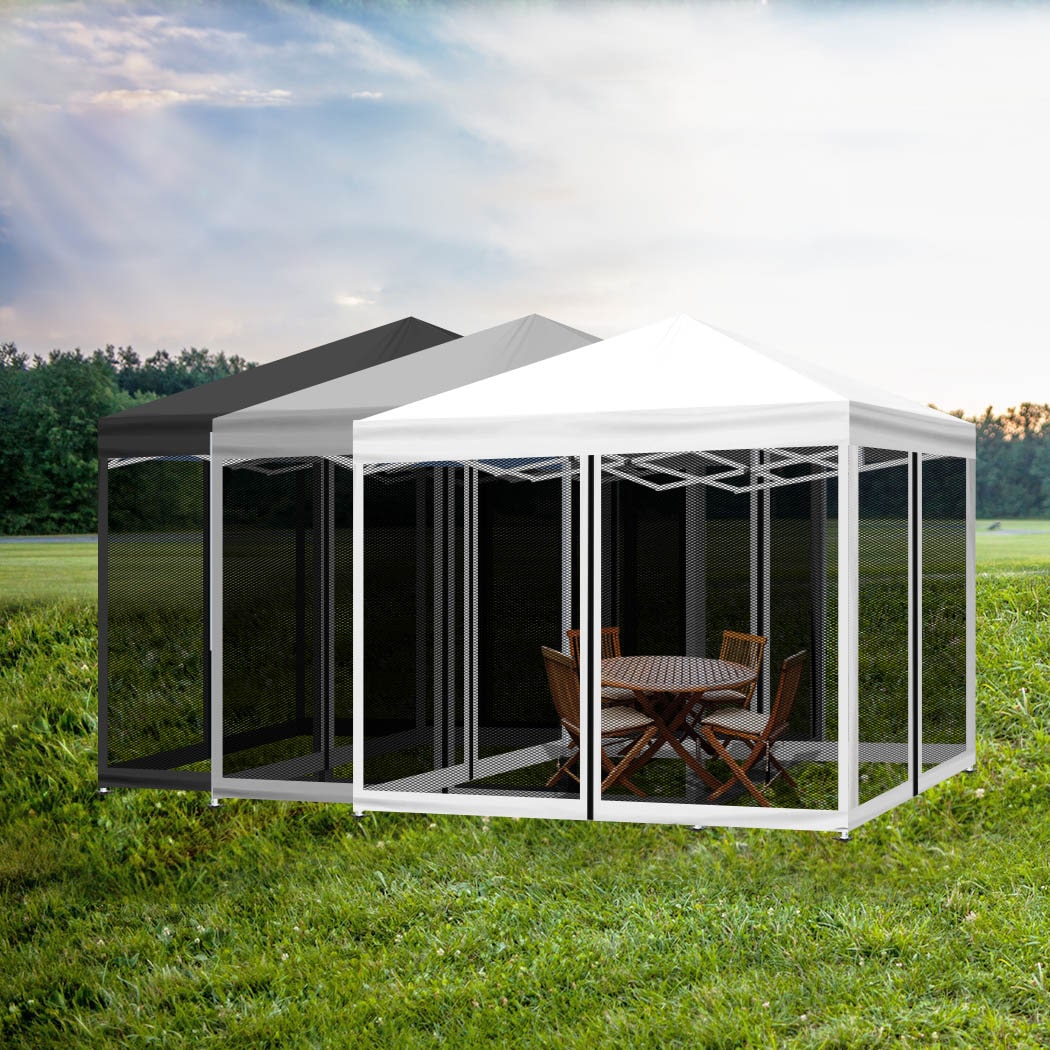 Gazebo With Mesh Walls Mountview Gazebo Pop Up Marquee Outdoor Canopy 3x3m Wedding Tent Mesh