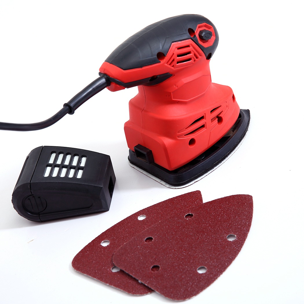 Electric Sander 200W PRO with Bonus Sandpapers & Dust Cartridge Hand