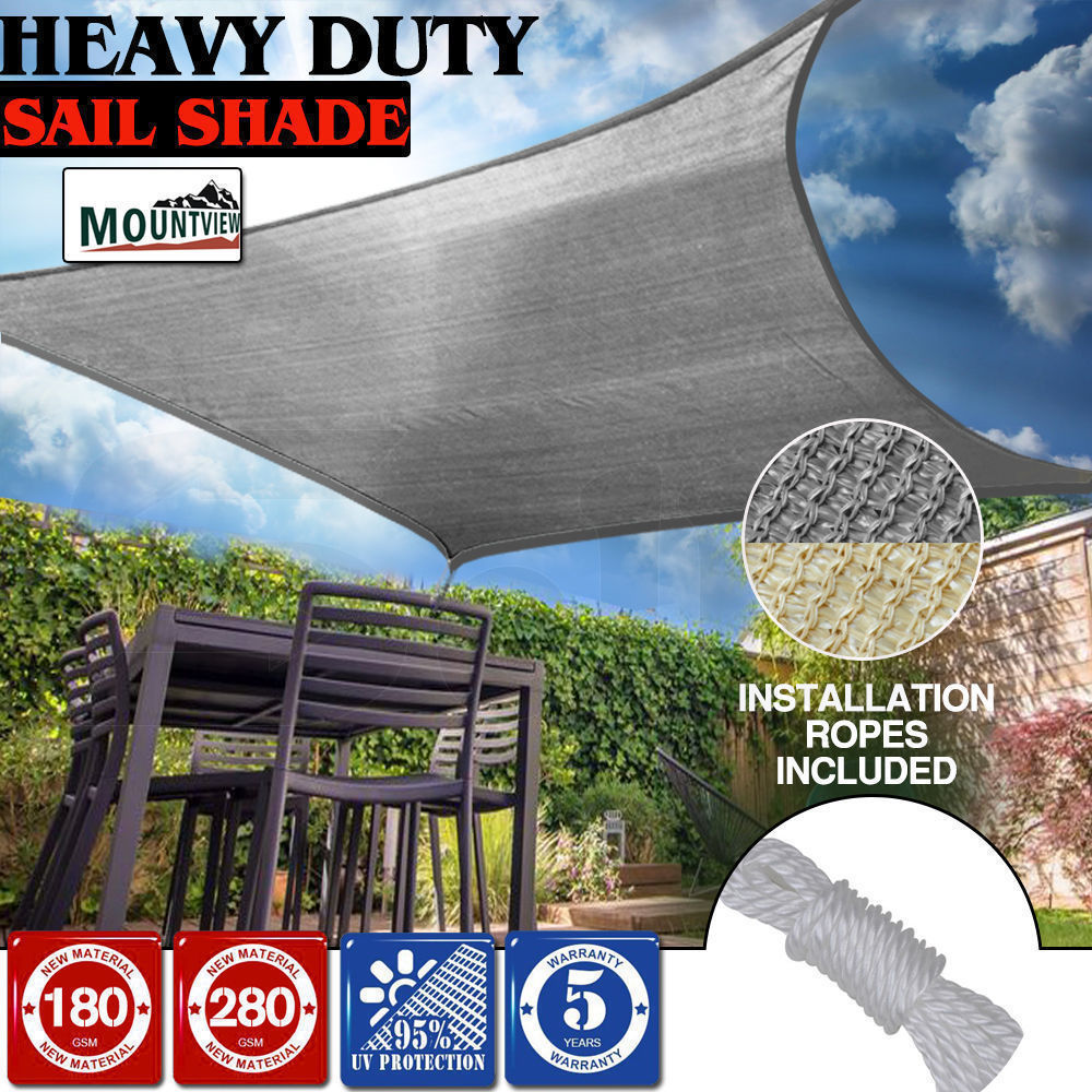 Extra Heavy Duty Shade Sail Sun Canopy Outdoor Rectangle UV Block