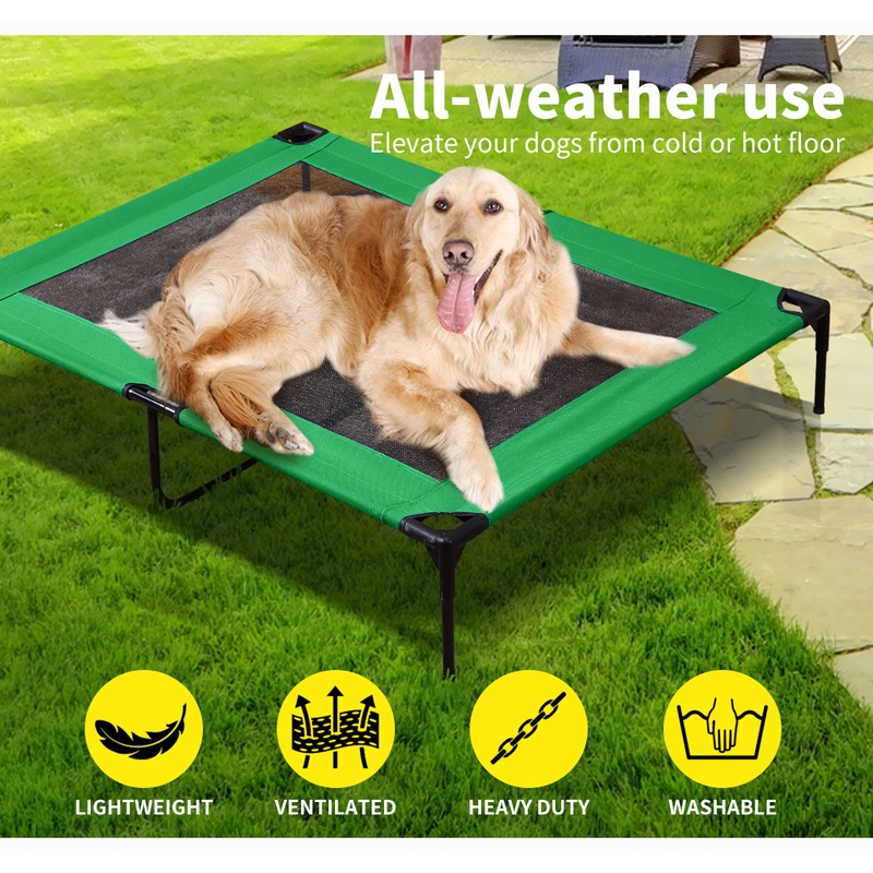 Heavy Duty Pet Dog Bed Trampoline Hammock Canvas Cat Puppy Cover GREEN