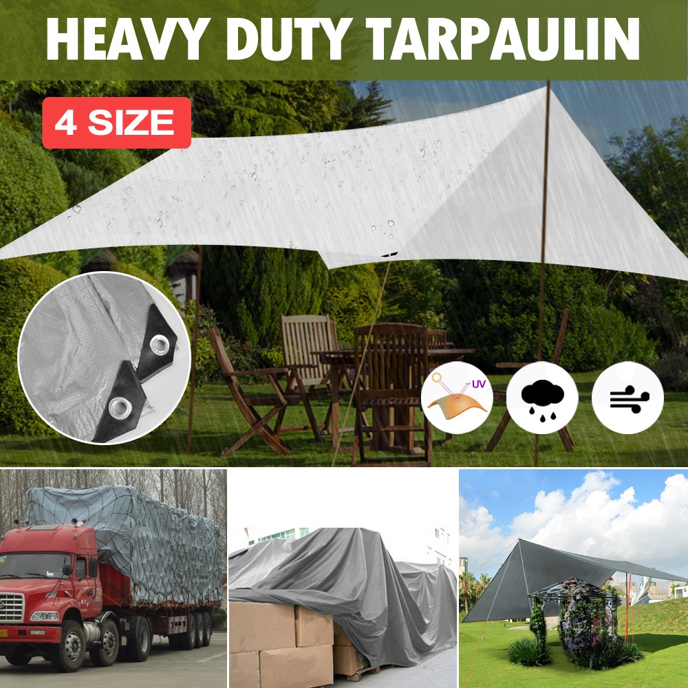 Heavy Duty Polyethylene Tarp Tarpaulin Waterproof Cover UV Resistant 4