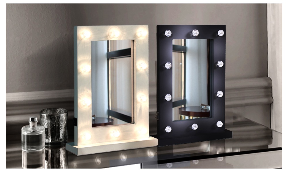 Home Kitchen White Led Light Makeup Mirror With Large