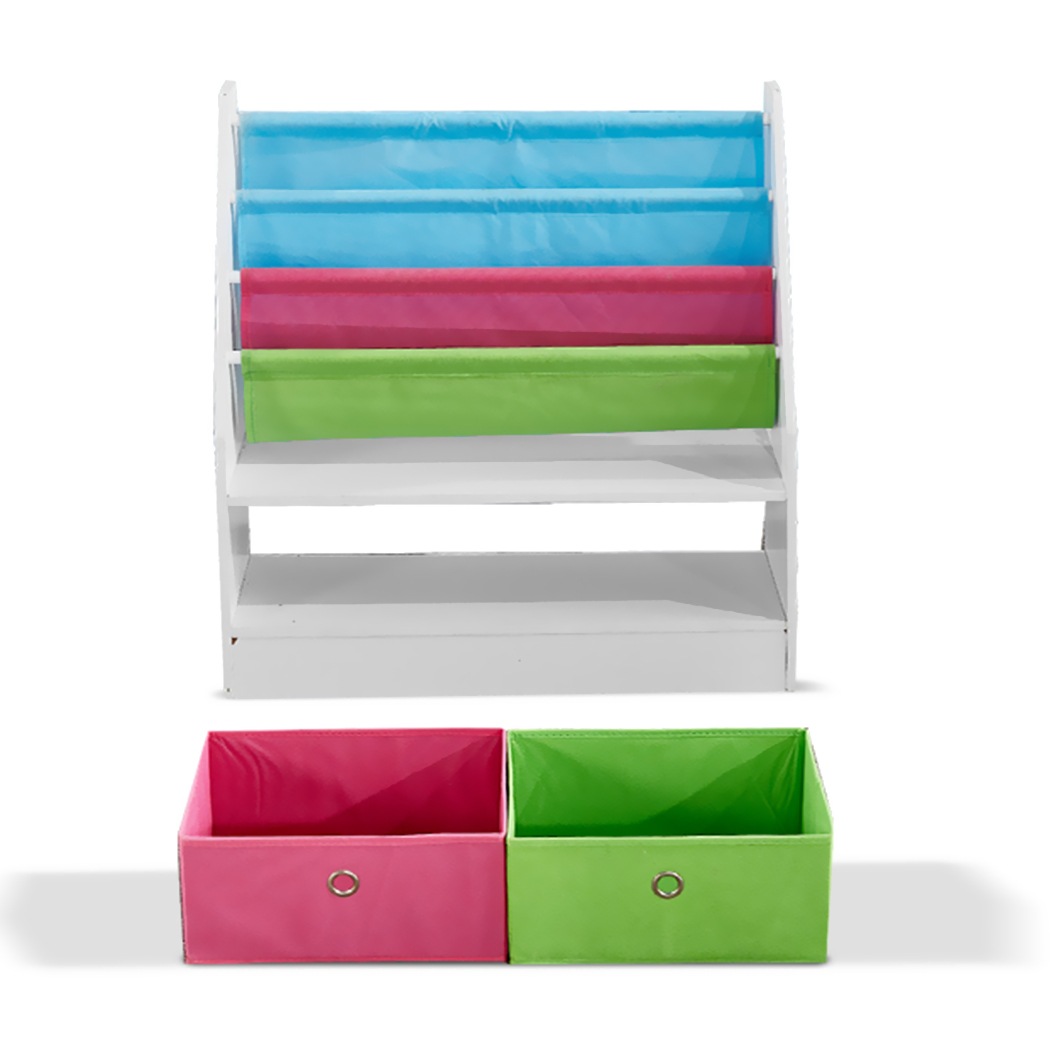 Kids Children Bookcase Wooden Shelf Bookshelf Toy Organiser