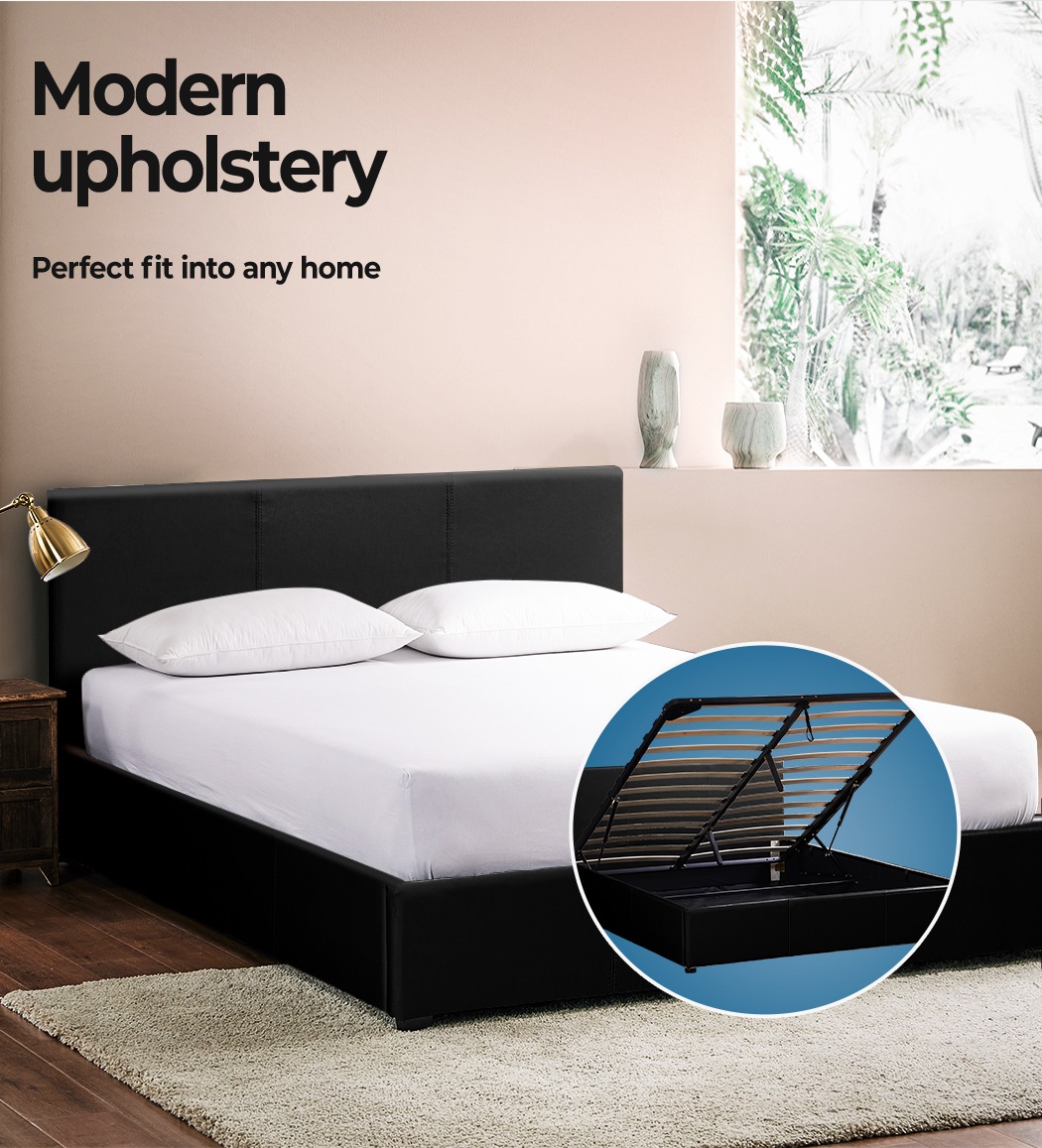 Levede Gas Lift Bed Frame Base Mattress Storage King Queen Double