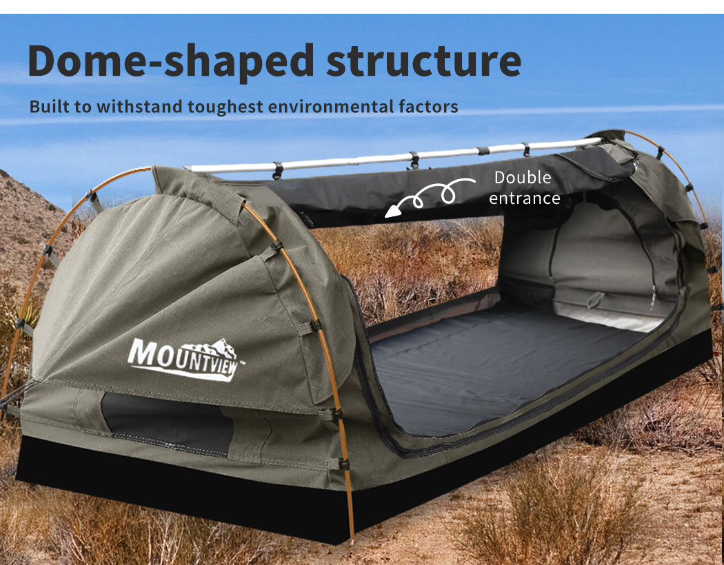 MOUNTVIEW Double King Single Camping Swags Canvas Free Standing Dome