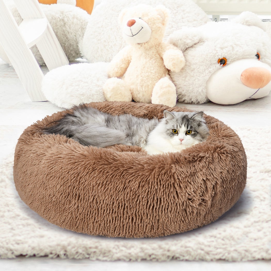 PaWz Pet Bed Dog Cat Calming Bed Round Nest Soft Plush Warm Comfy
