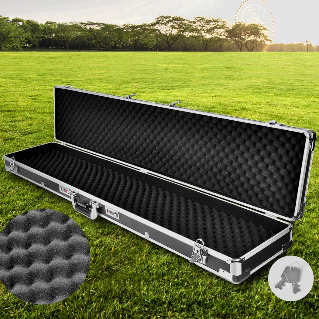 Portable Hard Aluminium Double Hunting Gun Cases Safe Bag Rifle Shot
