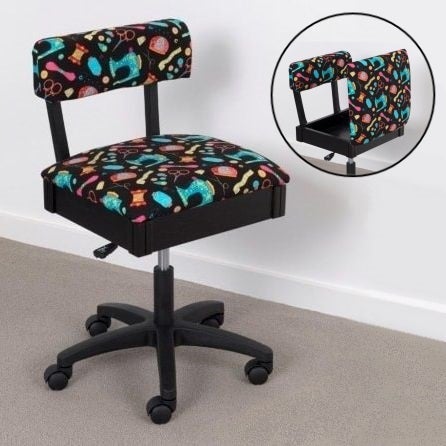 Horn Gas Lift Storage Sewing Chair Black Colour Buy Sewing
