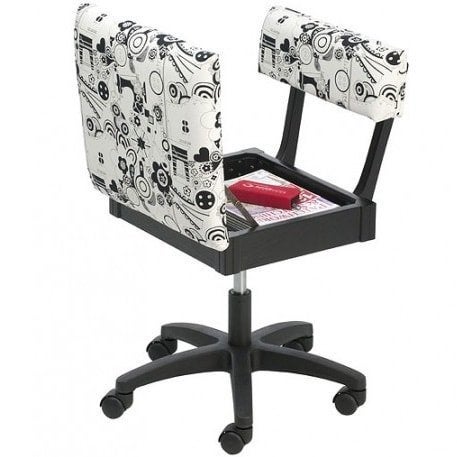 Horn Gas Lift Storage Sewing Chair In Black White Buy Sewing