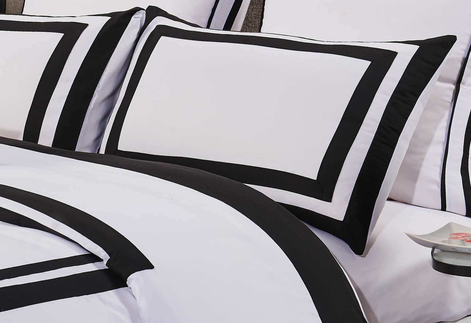3pcs Macey Black White Quilt Cover Set Queen King Super King