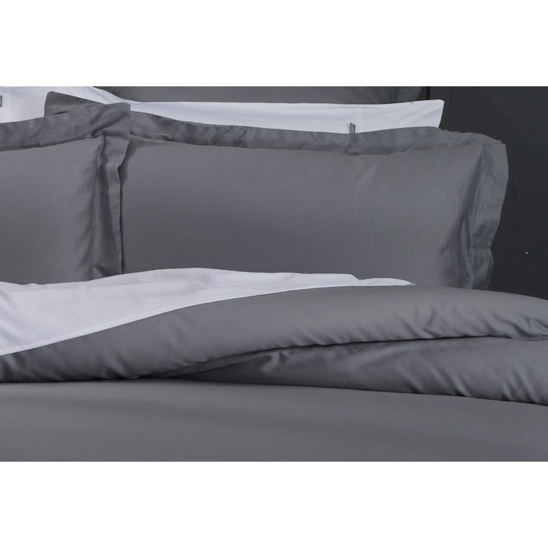 500TC Cotton Sateen Charcoal Quilt Cover / Doona Cover set (Single