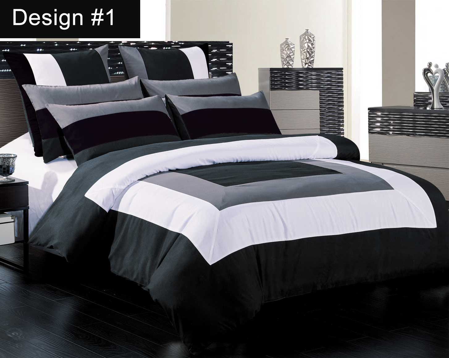 HotelStyle Black White Quilt Cover Set /options( Queen / King / Super